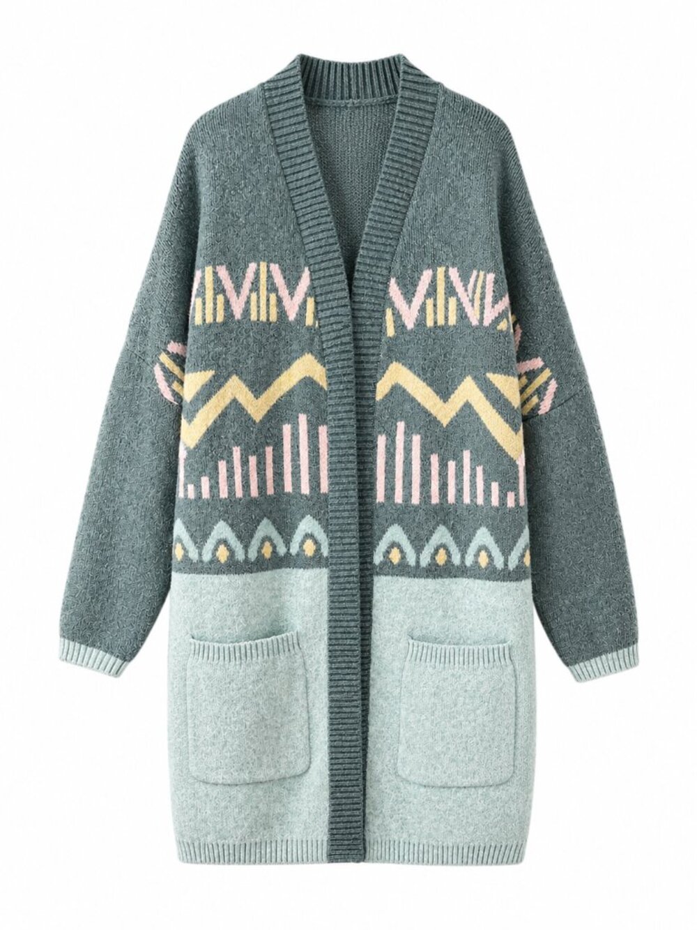 Passenger Nettle Arctic Recycled Knit Cardigan Sweater Longline Boho Nordic S